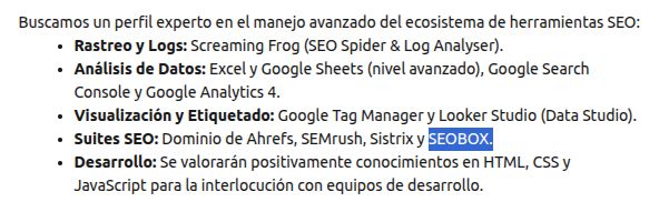 oferta laboral seobox